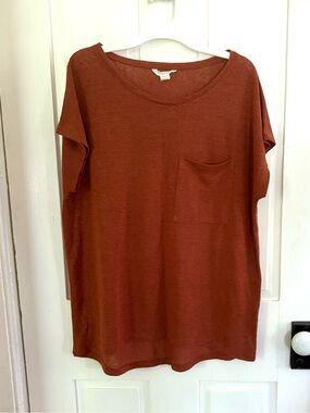 Caslon Women’s Pocket Tee Rust Size Medium